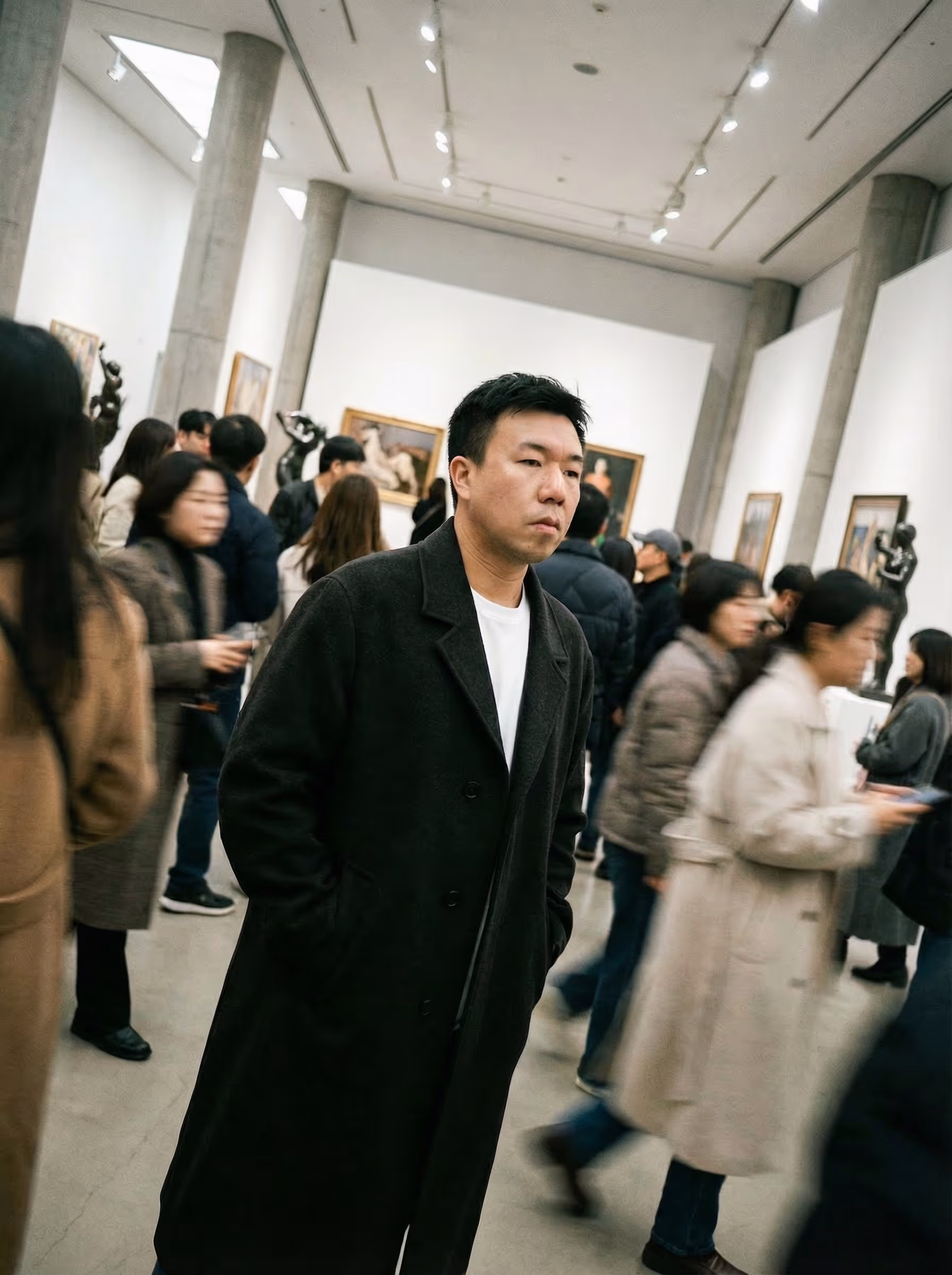 負責人王柏皓於藝術展場中的照片
